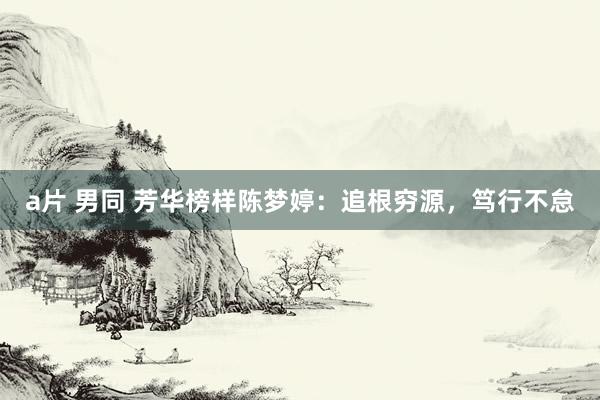 a片 男同 芳华榜样陈梦婷：追根穷源，笃行不怠