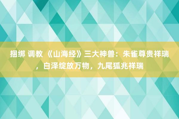 捆绑 调教 《山海经》三大神兽：朱雀尊贵祥瑞，白泽绽放万物，九尾狐兆祥瑞