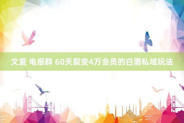 文爱 电报群 60天裂变4万会员的白酒私域玩法