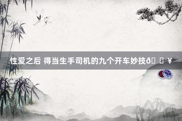 性爱之后 得当生手司机的九个开车妙技🔥